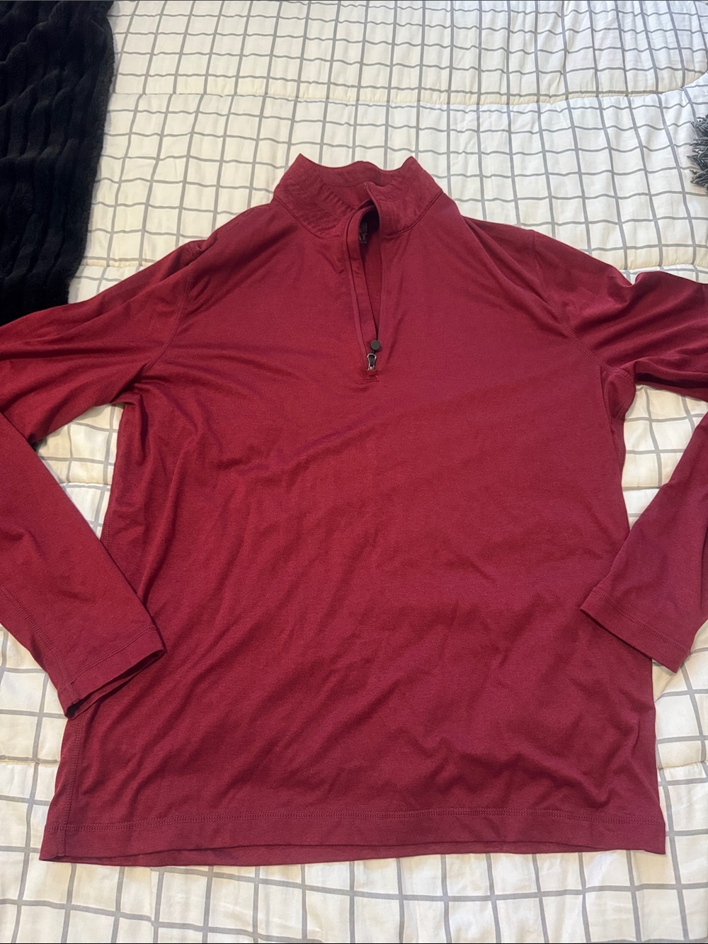 32 Degrees Men's Zip Mock Neck Sweater - Burgundy